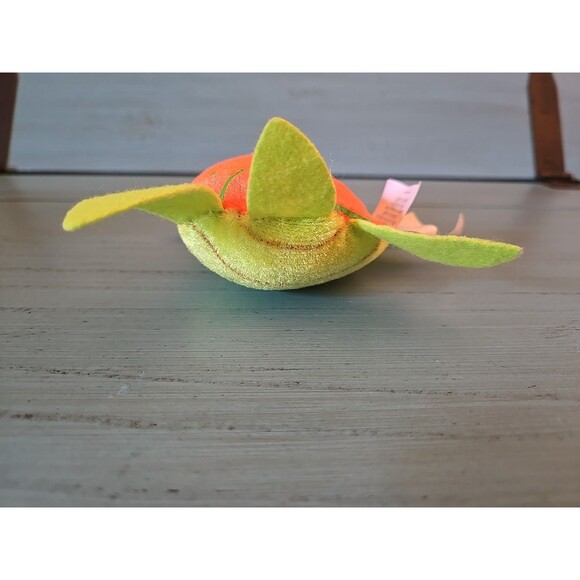 Stuffed Animal Colorful Green Orange Shell Turtle 5.5" × 4.5" Tortoise Plush - Picture 6 of 11